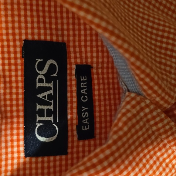 Chaps Button Down Longsleeve Shirt Orange Mens Size Large - Picture 3 of 4